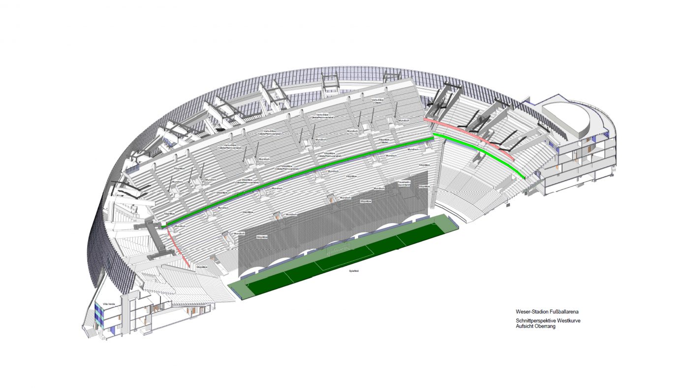 Wabe-Plan Architektur Weser-Stadion Bremen Revit 3D