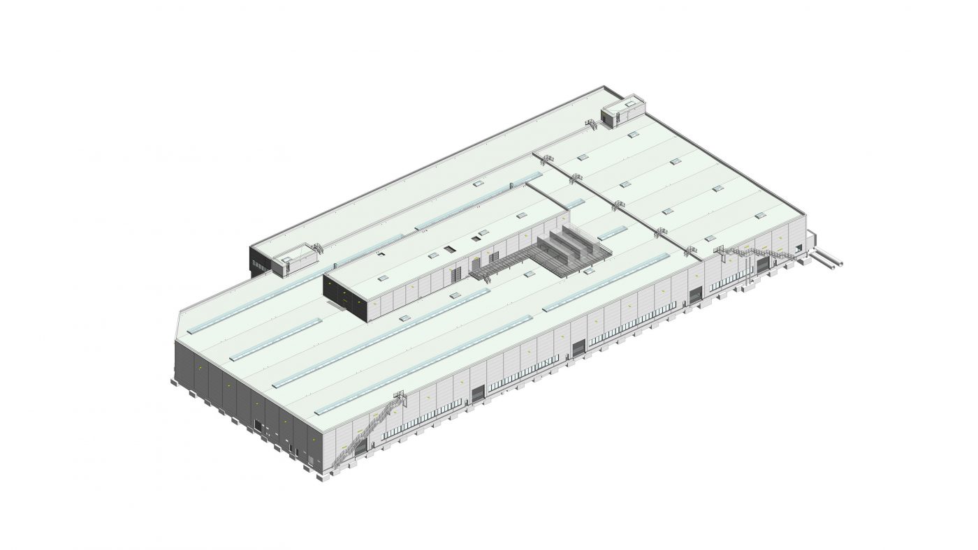 Wabe-Plan Architektur Industriehalle Esslingen Automobilhersteller, 3D BIM